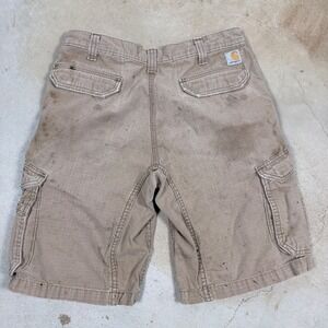 Carhartt Relaxed Fit Force Cargo Work Shorts Men 32 Tan Utility Workwear